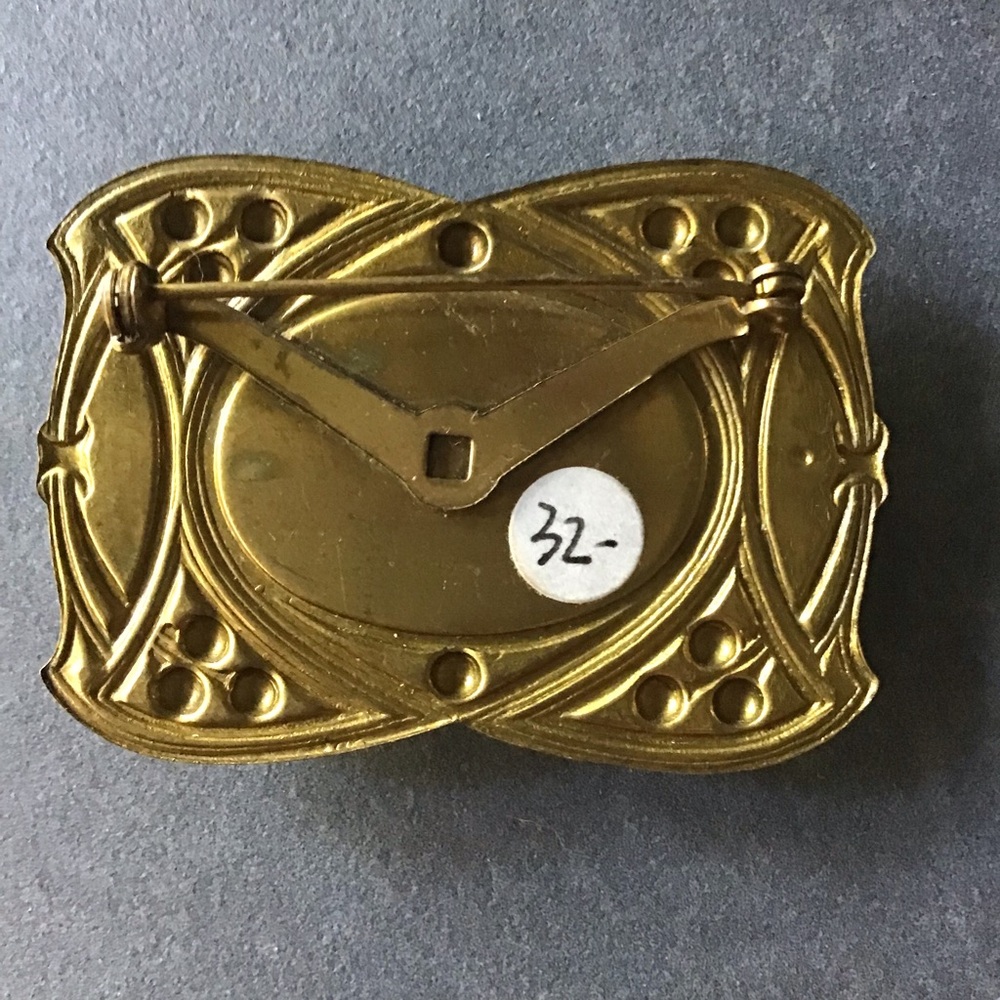 Boxer Dog Brooch with Gold and Amber Accents - Picture 3 of 3